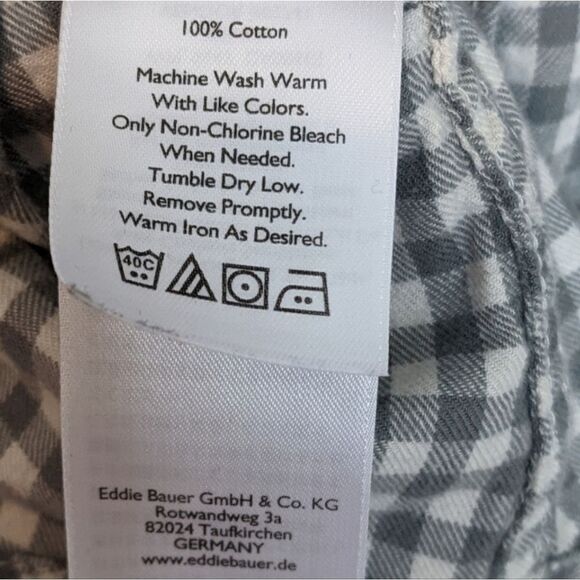 Eddie Bauer Women's Gray Check Flannel Button-Down Shirt - Picture 11 of 14